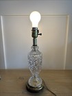 Vintage Crystal Cut Table Lamp  15     Still Works 