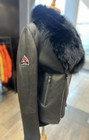 Brand New Women s Genuine Sheep Skin Shearling Jacket With Real Fox Fur  Black