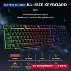 104 Keys Gaming Keyboard Full Size Led Backlit Wired Membrane