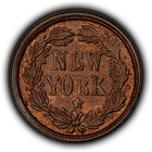 Civil War Token 1863 George Washington New York Ny Patriotic - Bu - Sku-z7142
