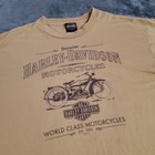 Harley Davidson Shirt Men Xl Yellow Kutter Janesville Wi 2008 Usa Y2k Motorcycle