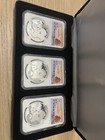 2019 - G S Y Ngc Ms70 China S10y Silver Panda 3 Coin Set W  Box