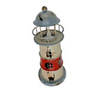 Lighthouse Tea Light Candle Holder 7  Tall 3  Diameter Vintage Aged