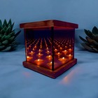 Infinity Mirror Tealight Candle Holder  Unique Wood Candle Holder  Romantic Gift