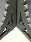 Antique Pair Wood Porch Bracket 17x24 Shabby Gray Vtg Chic Corbels Old 1995-23b