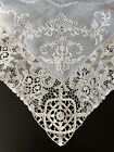Antique  Lace - Circa 1900  Lovely Fine  Tablecloth W embroidery reticella Lace