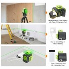 3d Cross Line Self Leveling Laser Level Green Beam With Type-c Charging Port