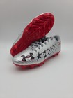 Under Armour Blur Select Jr Youth Size 4 5y Grey Red Football Cleats 3028231-099