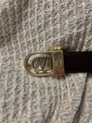 Valentino Men s Brown Solid Belt W  V Logo Buckle - Size 40 Regular