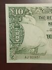 1967 Reserve Bank Of New Zealand 10 Pounds P-161d Circulated Condition 