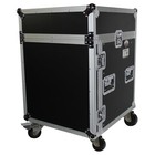 Prox T-12mrlt Flight Case With Laptop Shelf And 4  Casters For 12u Rack X 10u To
