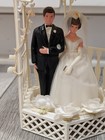 Vintage Wilton Bride And Groom Gazebo Wedding Cake Topper W-829