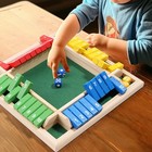 4 6 Players Wooden Shut The Box Classic Pub Dice Game Family Kids Fun Game