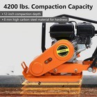 Heavy Duty Gas Plate Compactor 212cc 7hp Engine 5600 Vpm 4200 Lbs Compaction