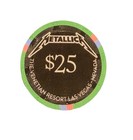 Metallica Band Venetian  25 Casino Chip New Real Rare Authentic Sphere Concert