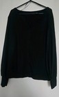 Tahari Long Sleeve Split V-neck Top Women s Size S Black Soft Viscose Blend