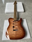 Mahogany Electric Guitar Body  Gloss Flame Maple Veneer   24frets Strat Neck