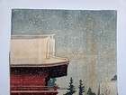 Hasui Japanese Woodblock Print Snow At Nezugongen Shrine