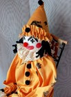 Vintage Hand Made Sitting Clown Doll Appliqued Face 24  Tall   s   Nm 3