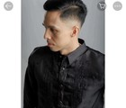 Black Barong Tagalog Pi  a Organza Fabric With Gina Lining Men s Xl