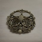Vintage Silver Tone 4 Slot Lipstick Holder Filigree Floral Vanity 1950s Mcm