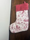 Pottery Barn Chris Loves Julia Stocking White red Christmas Toile    mom   