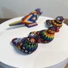 Vintage Mexican Huichol Beaded Birds Folk Art Handmade Set Of 4