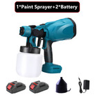 1000w Cordless High Pressure Paint Sprayer Electric Spray Gun Kit W 2 Battery Us