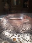 Vintage Cambridge Glass Etched 725 Pink Frosted Rolled Edge Rim Console Bowl