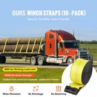 10 Pack 4 x40  Truck Winch Straps W  Flat Hooks 18000 Lbs Break Strength