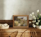 Gold Framed Vintage Painting Wall Art Nature Wildflower Landscape Wall Decor    