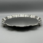 Elkington Antique Vintage Silver Plated Salver Waiter Tray Round Footed Decanter