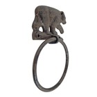 Cast Iron Brown Bear Hand Towel Ring Wall Mounted Rustic Cabin Lodge Decor