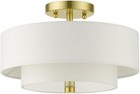Meridian Collection 2-light Semi Flush Mount Ceiling Light  Satin Brass