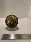 Vintage Gold Tone Mesh W  A Beautiful Enamel Design Compact Powder - 309