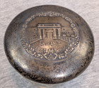 Antique Fort Monroe  Va Sterling Silver   Glass Souvenir Powder Dresser Jar