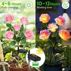 Solar Garden Lights Outdoor  7 Color Changing Rose Solar Lights For Yard Patio 