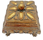 Vintage Oriental Gilt Dragon Footed Trinket Box jewelry Box