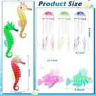 8 Pcs Glow In The Dark Fish Tank Decorations Silicone Floating Artificial Jellyf