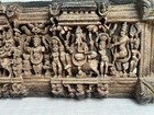 Antique Indian Architectural Hardwood Handcarved Panel Depicts Hindu Deities