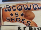  Rare Vintage Original Early 1900s Browns Shoes Embossed Tin Sign