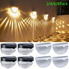 Solar 6 Led Light Outdoor Wall Street Lamps Garden Waterproof Fence Yard Decor