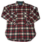 Pendleton Flannel Jacket Mens L Red Plaid Board Pockets 100  Virgin Wool Vtg 60s