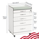 Dental Cabinet Rolling Medical Trolley Mobile Wooden Cart With Socket 4 Drawers 
