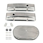 For 58-86 Sbc Chevy 350 Aluminum Retro Finned Tall Valve Cover   15  Air Cleaner