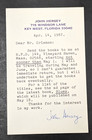 John Hersey Signed Typed Note Writer   Journalist 1987