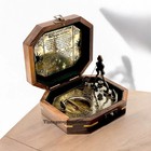 Nautical Antique Brass Pendulum Sundial Compass W  Wooden Box Vintage Style Gift