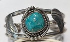 Vintage Navajo Sterling Silver   Turquoise Cuff Bracelet