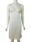 Vintage 80s Komar Slip Silky Nylon Lace Ivory Coquette Cottage Size 32 Usa
