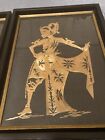 Large Vintage Framed Rice Straw Art  Asian Scene  Wall Decor  Collectibles
